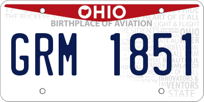 OH license plate GRM1851