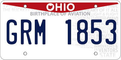 OH license plate GRM1853