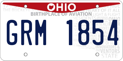 OH license plate GRM1854
