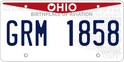 OH license plate GRM1858