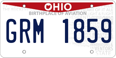 OH license plate GRM1859