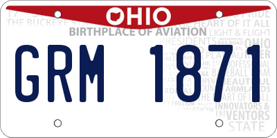 OH license plate GRM1871