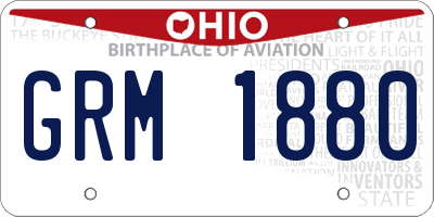 OH license plate GRM1880