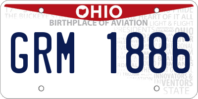OH license plate GRM1886