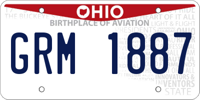 OH license plate GRM1887