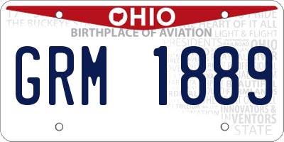 OH license plate GRM1889