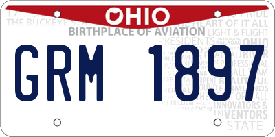 OH license plate GRM1897
