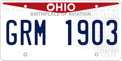 OH license plate GRM1903