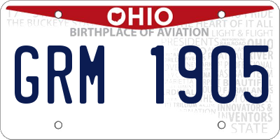 OH license plate GRM1905