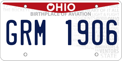 OH license plate GRM1906