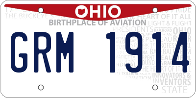 OH license plate GRM1914