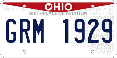 OH license plate GRM1929