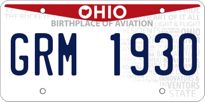 OH license plate GRM1930