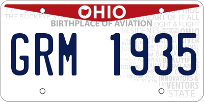 OH license plate GRM1935