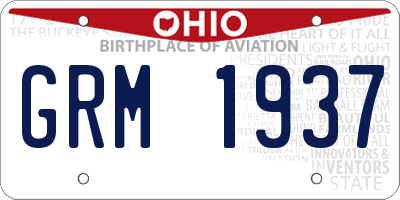 OH license plate GRM1937