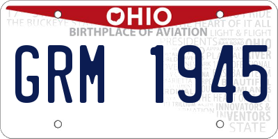 OH license plate GRM1945