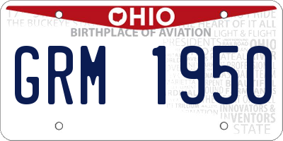 OH license plate GRM1950
