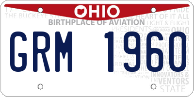 OH license plate GRM1960