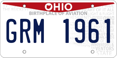 OH license plate GRM1961