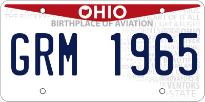 OH license plate GRM1965