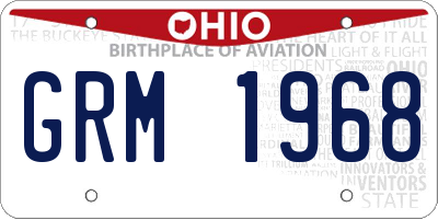 OH license plate GRM1968