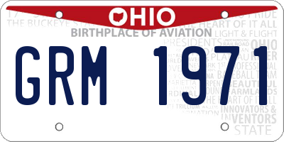 OH license plate GRM1971