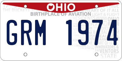 OH license plate GRM1974