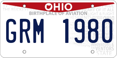 OH license plate GRM1980