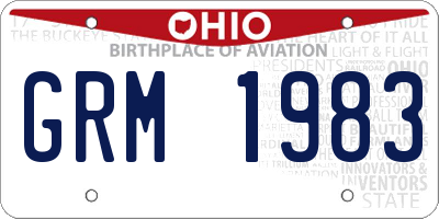 OH license plate GRM1983