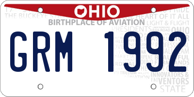 OH license plate GRM1992