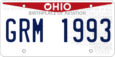 OH license plate GRM1993