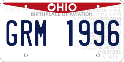 OH license plate GRM1996