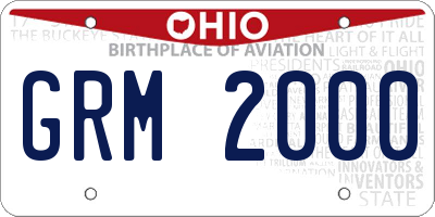 OH license plate GRM2000
