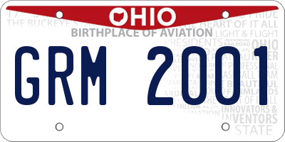 OH license plate GRM2001