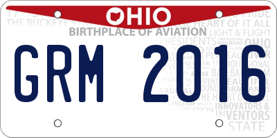 OH license plate GRM2016
