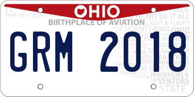 OH license plate GRM2018