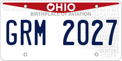 OH license plate GRM2027