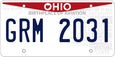 OH license plate GRM2031