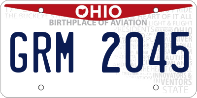 OH license plate GRM2045