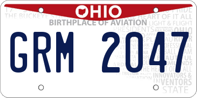 OH license plate GRM2047