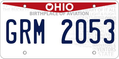 OH license plate GRM2053