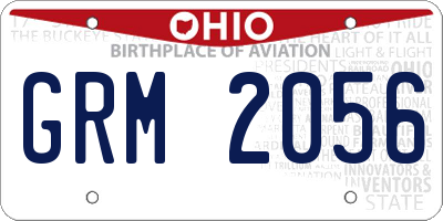 OH license plate GRM2056