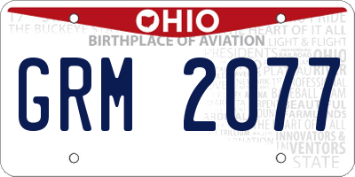 OH license plate GRM2077