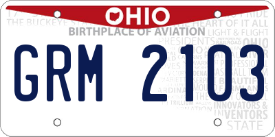 OH license plate GRM2103