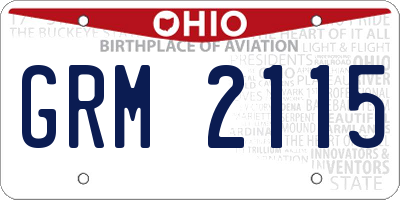 OH license plate GRM2115