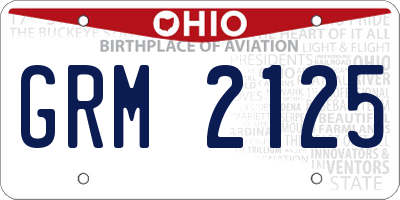 OH license plate GRM2125