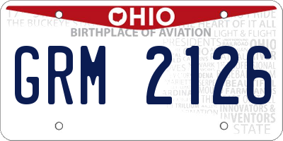 OH license plate GRM2126