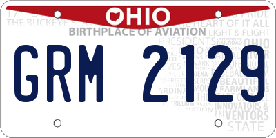 OH license plate GRM2129