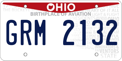 OH license plate GRM2132