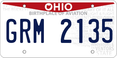 OH license plate GRM2135